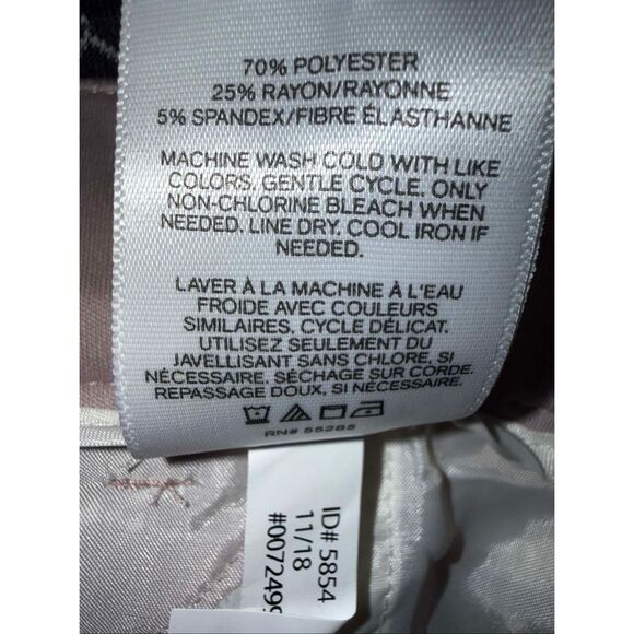 Express Editor Barely Boot Low Rise Pink & White Pinstripe Pants Sz 10 #758 - Picture 9 of 10